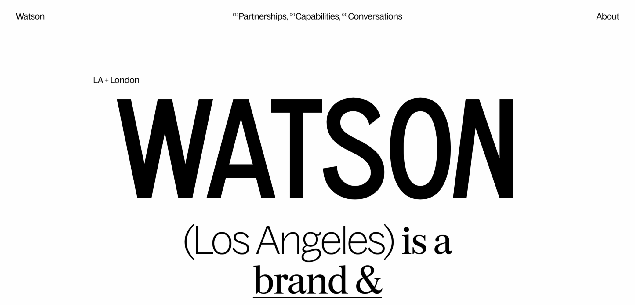Exemple du site https://watson.la/ pour illustrer la tendance des Typographies massives 